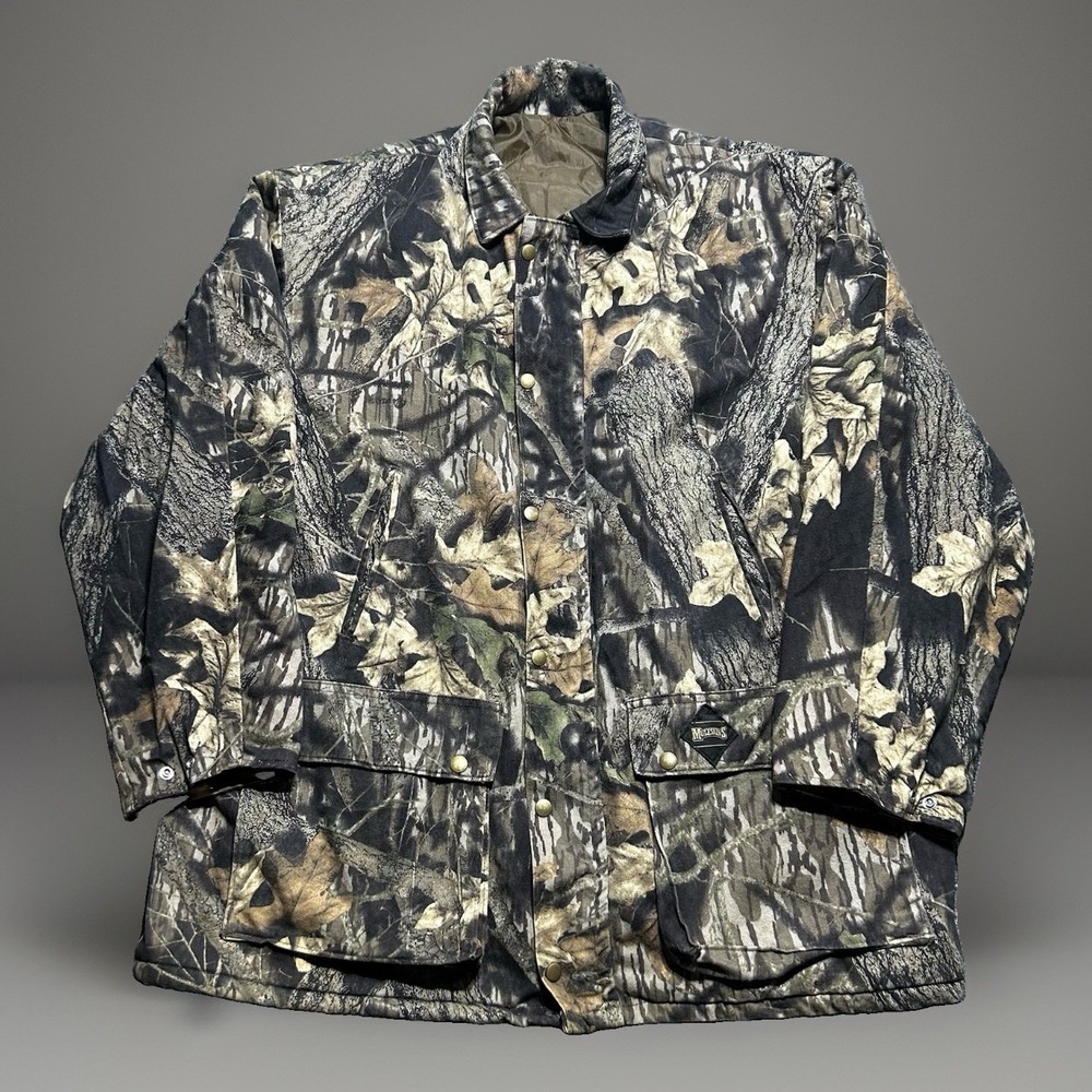 Vintage Muleskins Camo Hunting Jacket Mens Large Mossy Oak Break Up